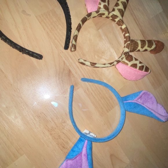 Disney Black and Red Sequin Bow, Giraffe, and Blue Purple Ears Headbands - Picture 4 of 5